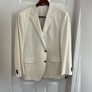 Peter Milllar 44R Cream Ivory Two-Button Dinner Jacket Blazer Pick Stitched